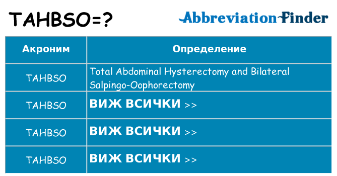 Какво прави tahbso престои