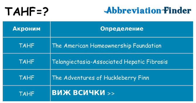 Какво прави tahf престои