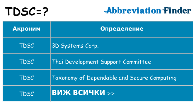 Какво прави tdsc престои
