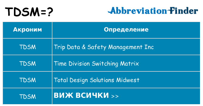 Какво прави tdsm престои