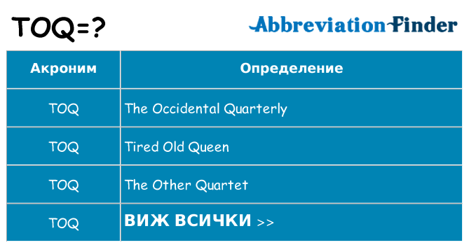Какво прави toq престои