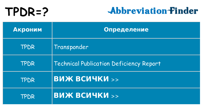 Какво прави tpdr престои