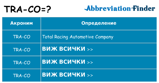 Какво прави tra-co престои