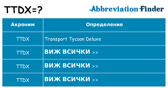 Какво прави ttdx престои