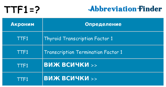 Какво прави ttf1 престои