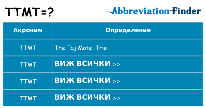 Какво прави ttmt престои