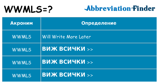 Какво прави wwmls престои