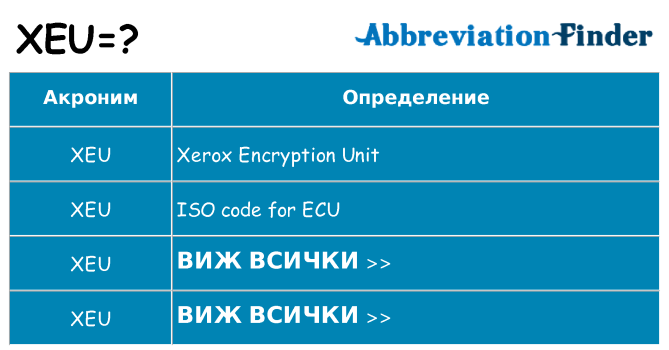 Какво прави xeu престои
