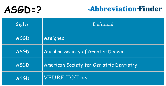 Què representen asgd