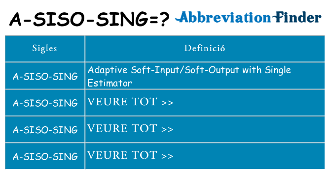 Què representen a-siso-sing