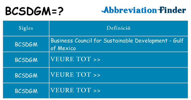 Què representen bcsdgm