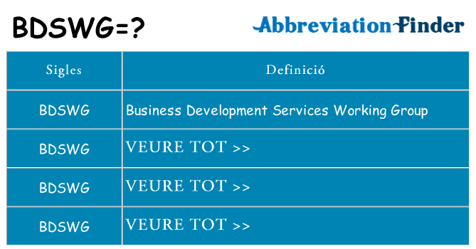 Què representen bdswg