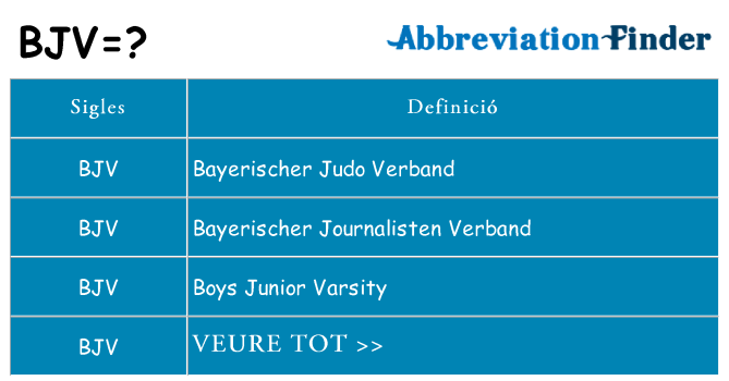 Què representen bjv