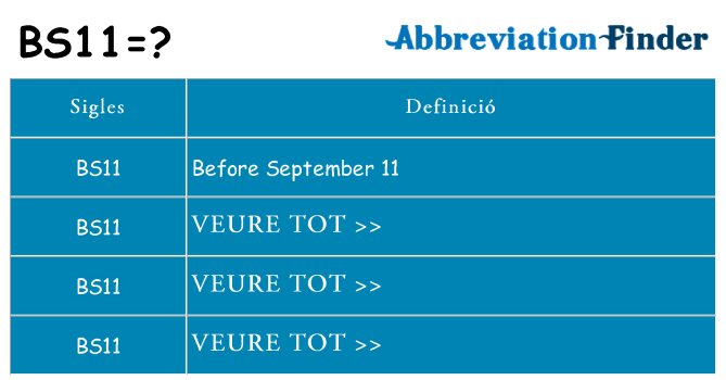 Què representen bs11