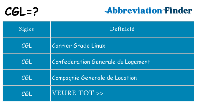 Què representen cgl