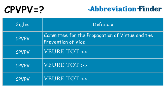 Què representen cpvpv