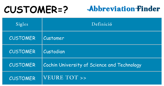 Què representen customer