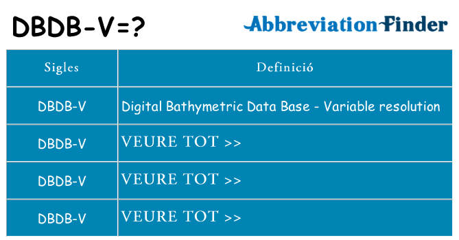 Què representen dbdb-v