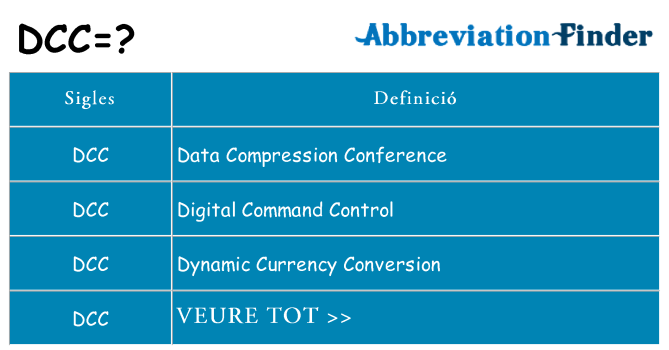 Què representen dcc
