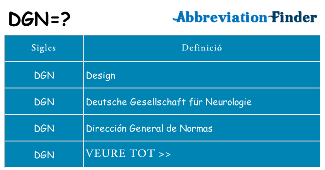 Què representen dgn