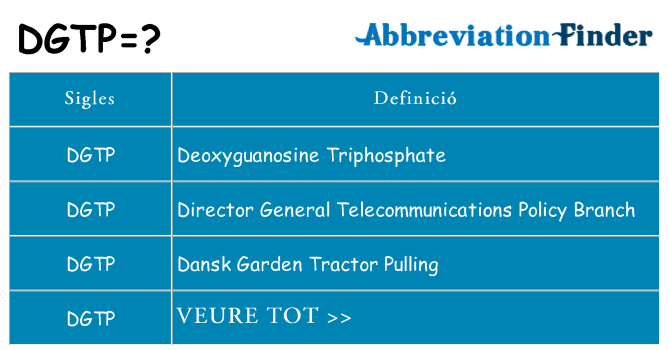 Què representen dgtp