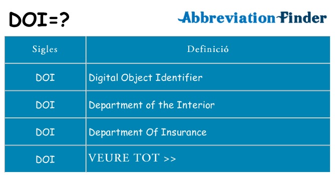 Què representen doi