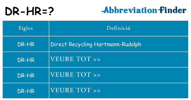 Què representen dr-hr