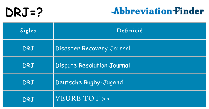 Què representen drj