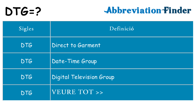 Què representen dtg