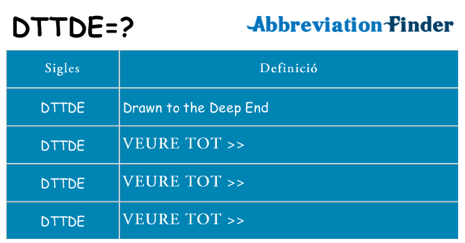 Què representen dttde