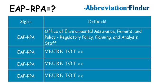 Què representen eap-rpa