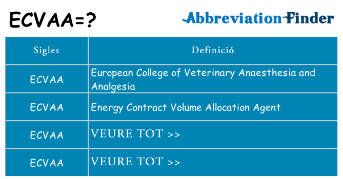 Què representen ecvaa