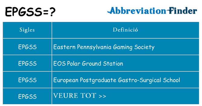 Què representen epgss