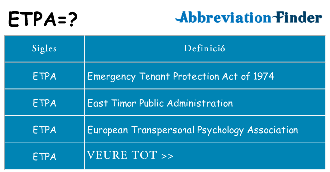 Què representen etpa