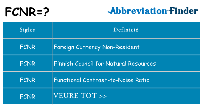 Què representen fcnr