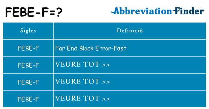 Què representen febe-f