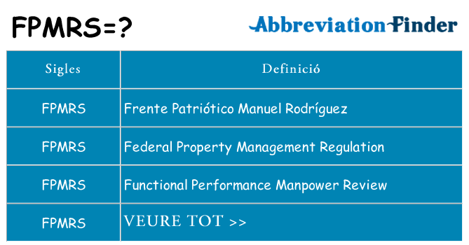 Què representen fpmrs