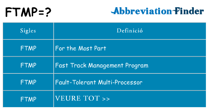 Què representen ftmp