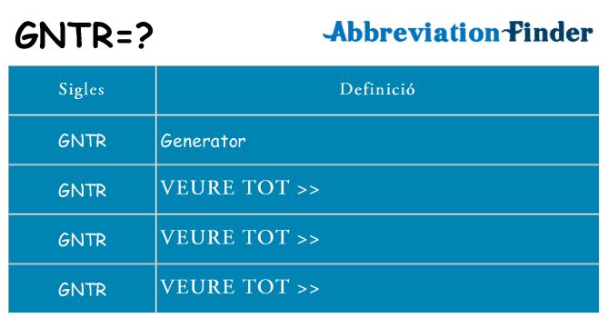 Què representen gntr