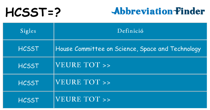 Què representen hcsst