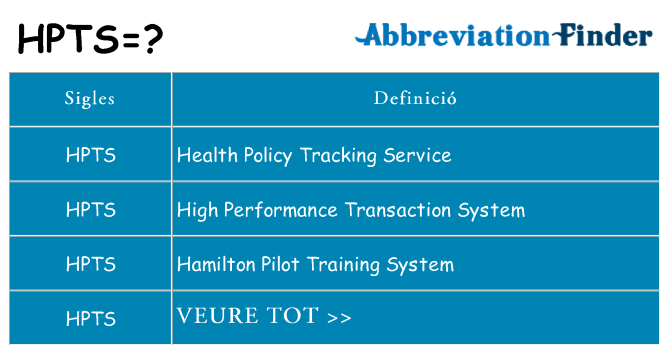 Què representen hpts