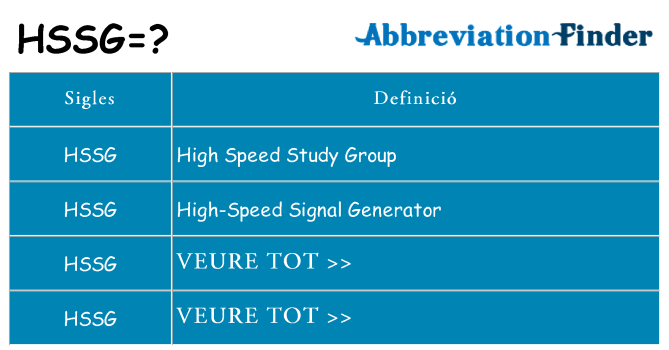 Què representen hssg