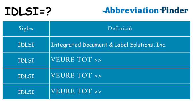 Què representen idlsi