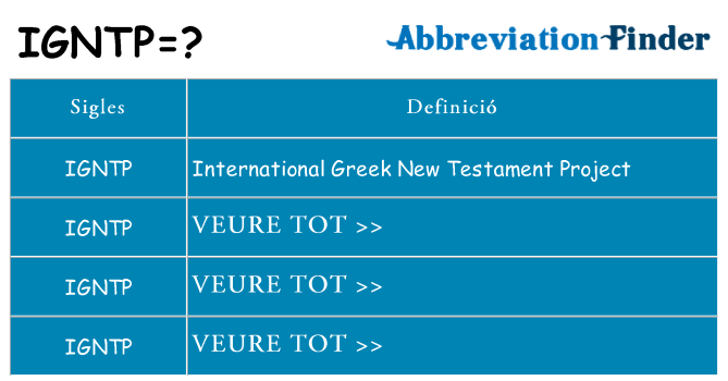 Què representen igntp
