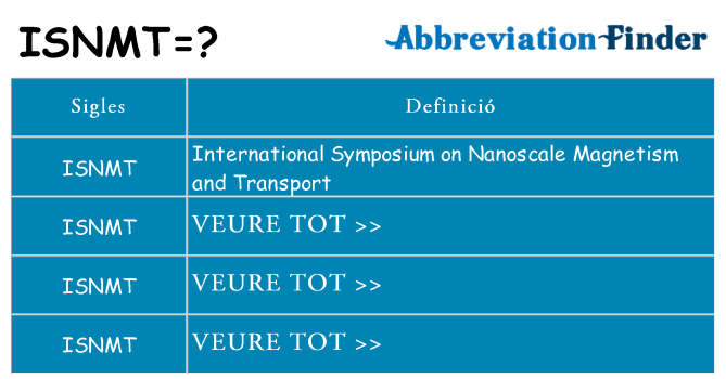 Què representen isnmt