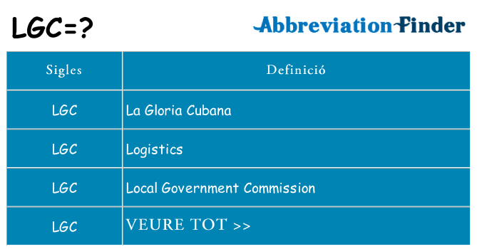 Què representen lgc