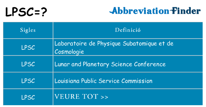 Què representen lpsc