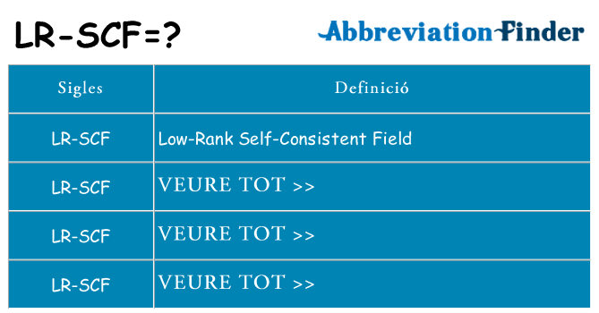 Què representen lr-scf