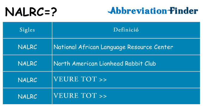 Què representen nalrc