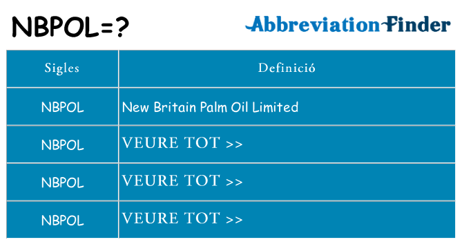 Què representen nbpol